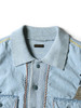 Picture No.3 of KAPITAL Knit x Chambray Polo Shirt (Crow And Cat Embroidery) K2503KN103