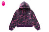 Picture No.1 of BAPE COLOR CAMO APE HEAD SEQUIN CROPPED FULL ZIP HOOOIE 1L80-215-304