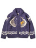 Picture No.1 of KAPITAL Hand-knitted Peckish Trout Zip Cardigan K2511KN154