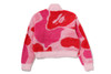 Picture No.6 of BAPE MEGA ABC CAMO LONG FUR MOCKNECK CROPPED ZIP CARDIGAN 1L80-220-301
