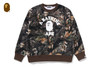 Picture No.1 of BAPE TREE EDGE CAMO COLLEGE RELAXED FIT CREWNECK SWEATSHIRT #2 1L80-113-003