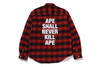 Picture No.10 of BAPE BLOCK CHECK RELAXED FIT SHIRT 1L70-131-005