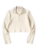 Picture No.1 of KAPITAL Waffle Jersey Small Flower pt 2TONE Half Zip Crop Long Tee K2509LC054