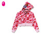 Picture No.13 of BAPE ABC CAMO CRYSTAL STONE SHARK CROPPED FULL ZIP HOODIE 1M30-215-301