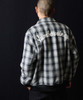 Picture No.8 of NUMBER (N)INE WOOL MELTON OMBRE PRAID INSIDE QUILTING RIB JACKET / Wool Melton Ombre Check Quilted Lining Rib Jacket F25NJ004