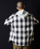 Picture No.8 of NUMBER (N)INE COTTON OMBRE PLAID FLANNEL HOODIE SHIRT / Cotton ombre Check Logo Embroidered hoodie shirt F25NS004