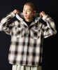 Picture No.15 of NUMBER (N)INE COTTON OMBRE PLAID FLANNEL HOODIE SHIRT / Cotton ombre Check Logo Embroidered hoodie shirt F25NS004