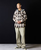 Picture No.19 of NUMBER (N)INE COTTON OMBRE PLAID FLANNEL HOODIE SHIRT / Cotton ombre Check Logo Embroidered hoodie shirt F25NS004
