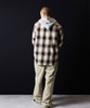 Picture No.20 of NUMBER (N)INE COTTON OMBRE PLAID FLANNEL HOODIE SHIRT / Cotton ombre Check Logo Embroidered hoodie shirt F25NS004