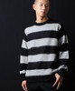 Picture No.10 of NUMBER (N)INE MOHAIR WIDE STRIPED KNIT SWEATER / Mohair wide striped Crew Neck knit sweater F25NK001