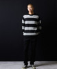 Picture No.12 of NUMBER (N)INE MOHAIR WIDE STRIPED KNIT SWEATER / Mohair wide striped Crew Neck knit sweater F25NK001