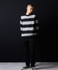 Picture No.13 of NUMBER (N)INE MOHAIR WIDE STRIPED KNIT SWEATER / Mohair wide striped Crew Neck knit sweater F25NK001