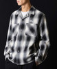 Picture No.6 of NUMBER (N)INE COTTON OMBRE PLAID FLANNEL EMBROIDERY BACK LOGO OPEN COLLAR SHIRT / Cotton ombre Check Embroidered back logo open collar shirt F25NS005