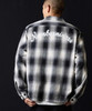 Picture No.7 of NUMBER (N)INE COTTON OMBRE PLAID FLANNEL EMBROIDERY BACK LOGO OPEN COLLAR SHIRT / Cotton ombre Check Embroidered back logo open collar shirt F25NS005