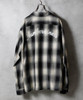 Picture No.22 of NUMBER (N)INE COTTON OMBRE PLAID FLANNEL EMBROIDERY BACK LOGO OPEN COLLAR SHIRT / Cotton ombre Check Embroidered back logo open collar shirt F25NS005