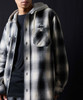 Picture No.5 of NUMBER (N)INE COTTON OMBRE PLAID FLANNEL EMBROIDERY BACK LOGO HOODIE SHIRT / Cotton ombre Check Embroidered back logo hoodie shirt F25NS003