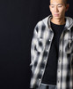 Picture No.6 of NUMBER (N)INE COTTON OMBRE PLAID FLANNEL EMBROIDERY BACK LOGO HOODIE SHIRT / Cotton ombre Check Embroidered back logo hoodie shirt F25NS003