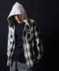 Picture No.7 of NUMBER (N)INE COTTON OMBRE PLAID FLANNEL EMBROIDERY BACK LOGO HOODIE SHIRT / Cotton ombre Check Embroidered back logo hoodie shirt F25NS003