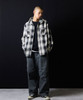Picture No.9 of NUMBER (N)INE COTTON OMBRE PLAID FLANNEL EMBROIDERY BACK LOGO HOODIE SHIRT / Cotton ombre Check Embroidered back logo hoodie shirt F25NS003