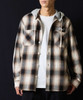 Picture No.15 of NUMBER (N)INE COTTON OMBRE PLAID FLANNEL EMBROIDERY BACK LOGO HOODIE SHIRT / Cotton ombre Check Embroidered back logo hoodie shirt F25NS003