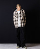 Picture No.18 of NUMBER (N)INE COTTON OMBRE PLAID FLANNEL EMBROIDERY BACK LOGO HOODIE SHIRT / Cotton ombre Check Embroidered back logo hoodie shirt F25NS003