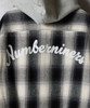 Picture No.24 of NUMBER (N)INE COTTON OMBRE PLAID FLANNEL EMBROIDERY BACK LOGO HOODIE SHIRT / Cotton ombre Check Embroidered back logo hoodie shirt F25NS003
