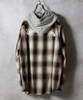 Picture No.26 of NUMBER (N)INE COTTON OMBRE PLAID FLANNEL EMBROIDERY BACK LOGO HOODIE SHIRT / Cotton ombre Check Embroidered back logo hoodie shirt F25NS003