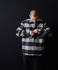 Picture No.4 of NUMBER (N)INE Wool Blend Check Back Felt Logo CPO Shirt / Large Plaid Melton Back Felt Logo CPO Shirt F25NS001