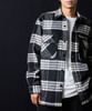Picture No.5 of NUMBER (N)INE Wool Blend Check Back Felt Logo CPO Shirt / Large Plaid Melton Back Felt Logo CPO Shirt F25NS001