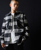 Picture No.6 of NUMBER (N)INE Wool Blend Check Back Felt Logo CPO Shirt / Large Plaid Melton Back Felt Logo CPO Shirt F25NS001