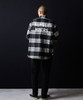 Picture No.12 of NUMBER (N)INE Wool Blend Check Back Felt Logo CPO Shirt / Large Plaid Melton Back Felt Logo CPO Shirt F25NS001