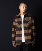 Picture No.16 of NUMBER (N)INE Wool Blend Check Back Felt Logo CPO Shirt / Large Plaid Melton Back Felt Logo CPO Shirt F25NS001