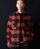 Picture No.22 of NUMBER (N)INE Wool Blend Check Back Felt Logo CPO Shirt / Large Plaid Melton Back Felt Logo CPO Shirt F25NS001
