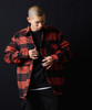 Picture No.24 of NUMBER (N)INE Wool Blend Check Back Felt Logo CPO Shirt / Large Plaid Melton Back Felt Logo CPO Shirt F25NS001