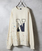 Picture No.4 of NUMBER (N)INE HAND PAINTED VINTAGE GAZETTE CREWNECK SWEATSHIRT (OATMEAL) / Hand painted vintage Gusset Crew Neck sweatshirt F25NC002P