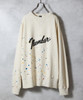 Picture No.5 of NUMBER (N)INE HAND PAINTED VINTAGE GAZETTE CREWNECK SWEATSHIRT (OATMEAL) / Hand painted vintage Gusset Crew Neck sweatshirt F25NC002P