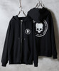 Picture No.1 of NUMBER (N)INE SCHOOL OF VISUAL COMEDY PRINTED FULL ZIP SWEAT HOODIE / Skull Motif One-point Logo & Back Print Sweatshirt zip hoodie F25NC011