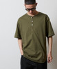 Picture No.50 of NUMBER (N)INE PREMIUM COTTON CURVED HEM HENRY NECK T-SHIRT / Premium Cotton Curved Hem Henley Neck T-Shirt With One-Point Logo Embroidery S26NT002