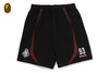 Picture No.1 of BAPE HEAVY WASH HAND DRAW FOOTBALL LOGO RELAXED FIT SWEAT SHORTS 1M30-153-308