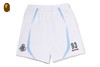 Picture No.7 of BAPE HEAVY WASH HAND DRAW FOOTBALL LOGO RELAXED FIT SWEAT SHORTS 1M30-153-308