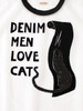 Picture No.5 of KAPITAL Sheer Jersey x 20/- Jersey Ringer T-shirt (DENIM MEN LOVE CATS Scratch Print) K2603SC083