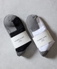 Picture No.13 of NUMBER (N)INE 100% Fine Cotton 2-Pack Plain Two-Tone Quarter Socks S26GNA005