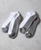 Picture No.4 of NUMBER (N)INE 100% Fine Cotton 2-Pack Plain Two-Tone Ankle Socks S26GNA004