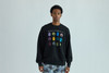 Picture No.2 of BAPE HEAVY WASHED MULTI MILO LOGO RELAXED FIT CREWNECK SWEATSHIRT 1M80-113-305