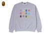 Picture No.7 of BAPE HEAVY WASHED MULTI MILO LOGO RELAXED FIT CREWNECK SWEATSHIRT 1M80-113-305