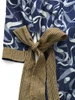 Picture No.7 of KAPITAL French Cross Linen Discharge Print Okra Pattern Lychee Dress K2605OP170