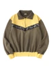 Picture No.3 of KAPITAL 20/10 French Terry 2-Tone Half-Zip Sweatshirt (Pecos Paisley) K2608LC001