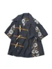 Picture No.1 of KAPITAL Silk Rayon Toggle-maile Print short-sleeved Open-collar shirt, size L K2604SS089