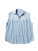 Picture No.1 of KAPITAL Chambray Sleeveless Zipper Work Shirt K2503SS048