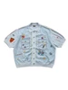 Picture No.1 of KAPITAL Knit x Chambray Polo Shirt (Ice Labonita Embroidery) K2605KN171